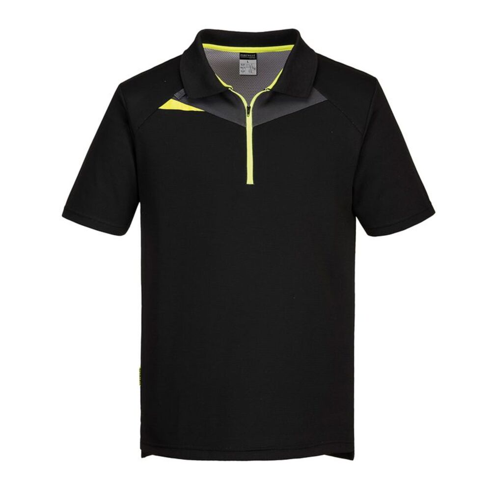 Portwest Mens DX4 Polo Shirt / Black/Yellow